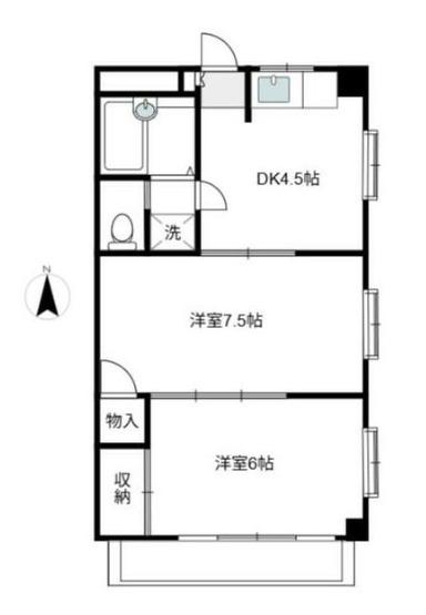 ユーホリアティー(2DK/2階)の間取り写真