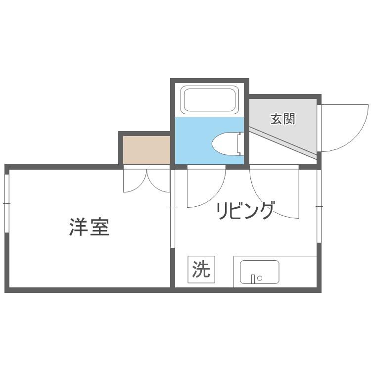リラハイツ(1DK/1階)の間取り写真