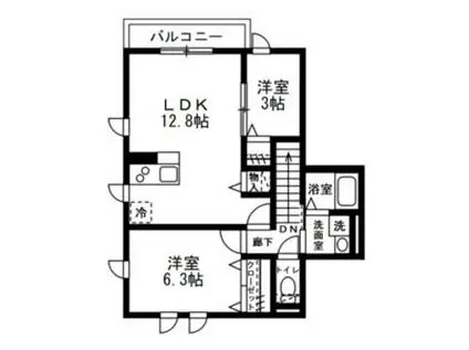 アンソレイユさがみ野(2LDK/2階)の間取り写真