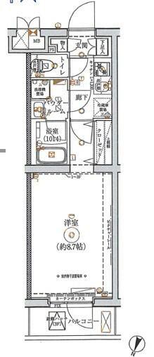 パティーナ大泉学園(1K/2階)の間取り写真