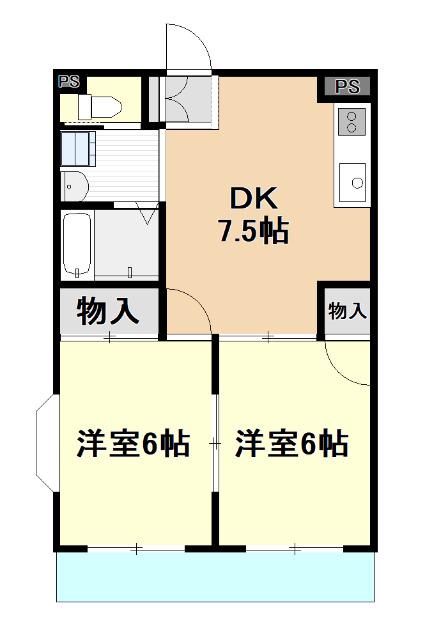 プログレス高坂(2DK/3階)の間取り写真
