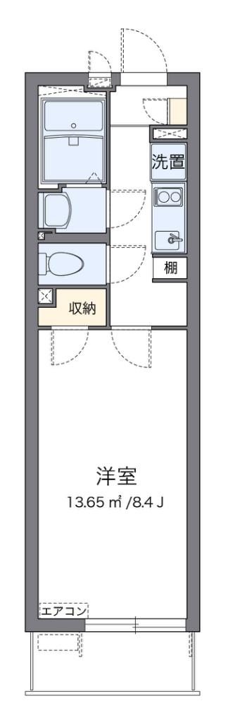 クレイノツインダイヤ(1K/1階)の間取り写真