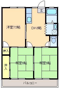 ハイツ杉(3DK/1階)の間取り写真