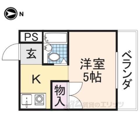 PALハウスK(1K/2階)の間取り写真