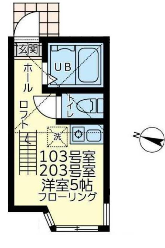 ユナイト安針リシュリ―の杜(ワンルーム/2階)の間取り写真