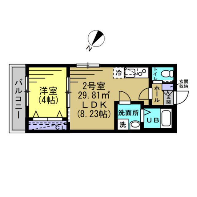 プレミオ勝田台(1LDK/2階)の間取り写真