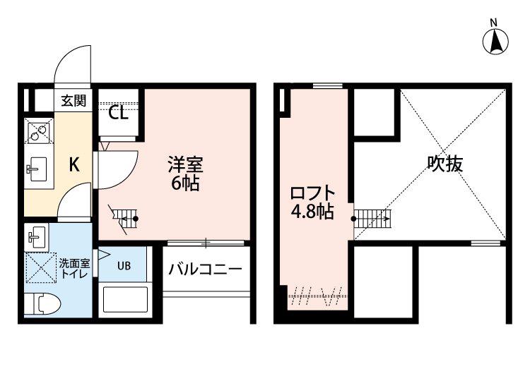 TEODORA浅間町 (1SK/2階)の間取り写真