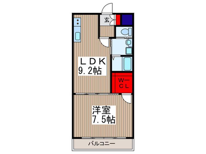 プリムローズ緑町(1LDK/1階)の間取り写真