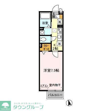 クレアーレ(1K/1階)の間取り写真