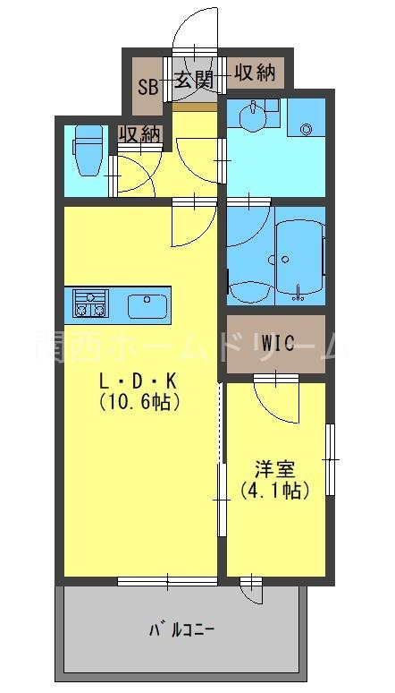 LA GRACE SENBAYASHI(1LDK/6階)の間取り写真
