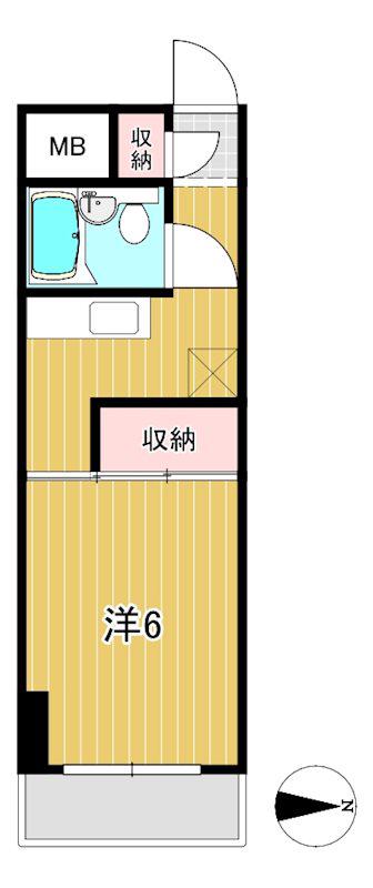池の川ビル(1K/4階)の間取り写真