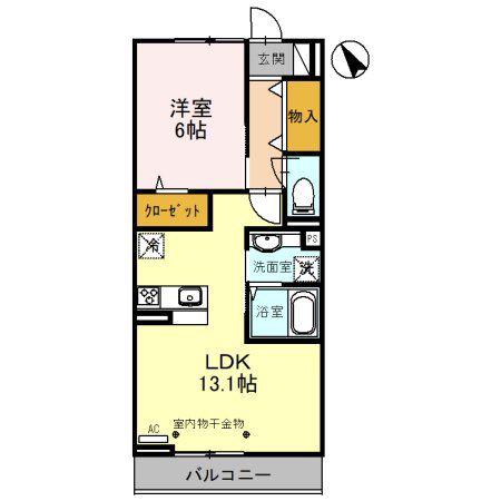 POCO A POCO(1LDK/2階)の間取り写真