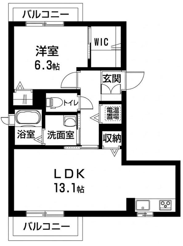 サンヒルズ光陽(1LDK/2階)の間取り写真
