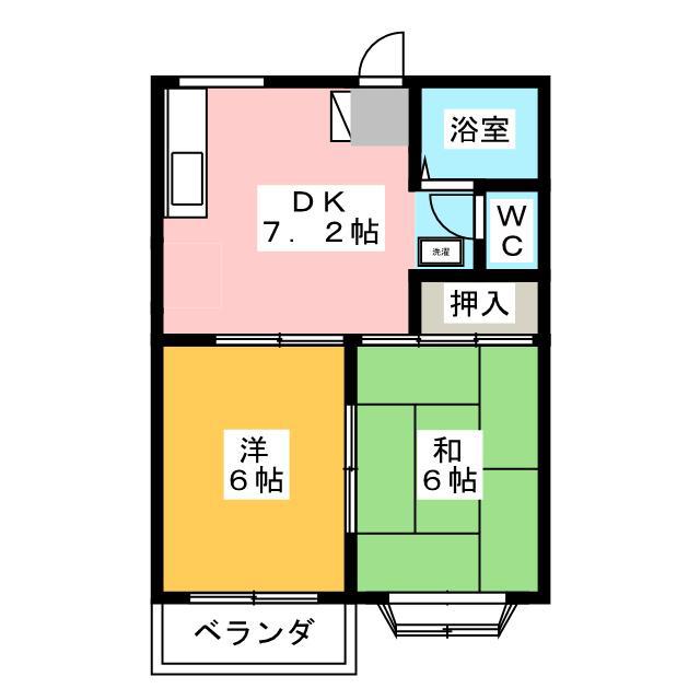レジデンス泉(2DK/2階)の間取り写真