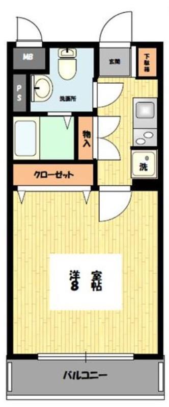 SENTIO橋本(1K/4階)の間取り写真