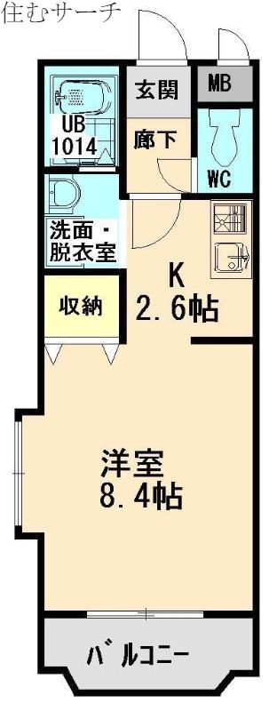 エクセレンス ときわA(1K/1階)の間取り写真