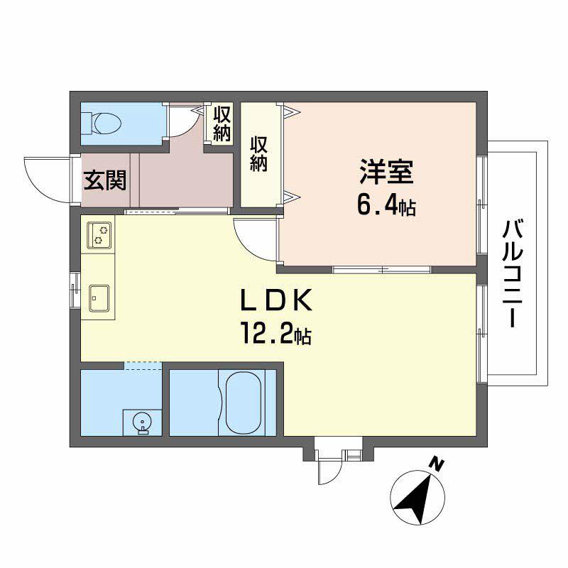 セフィーラ青谷(1LDK/2階)の間取り写真