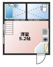 ヴィノシティ鶴見(ワンルーム/2階)の間取り写真