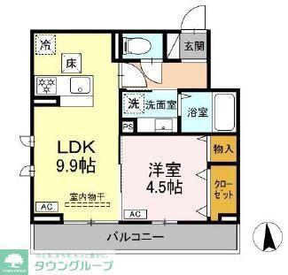 DBLESS横濱岸根公園I(1LDK/1階)の間取り写真
