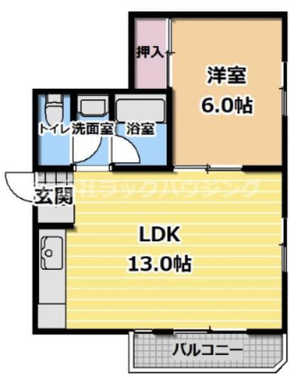 東洋プラザしろきた(1LDK/2階)の間取り写真