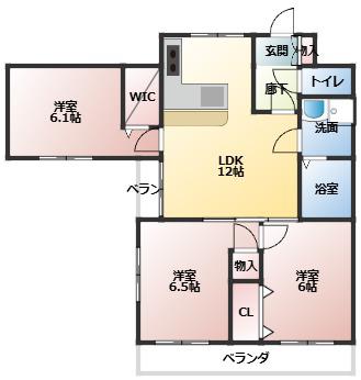 ダイタ北口マンション(3LDK/7階)の間取り写真