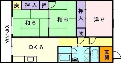 田中マンション(3DK/1階)の間取り写真