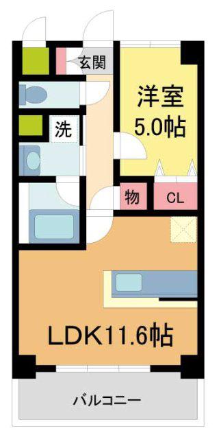 プレ・ラ・メール御影II(1LDK/4階)の間取り写真