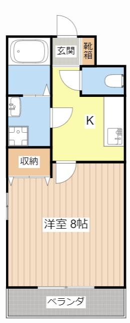 めぞん我楽舎(1K/1階)の間取り写真