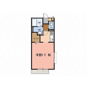 アンソレイユB棟(1K/2階)の間取り写真
