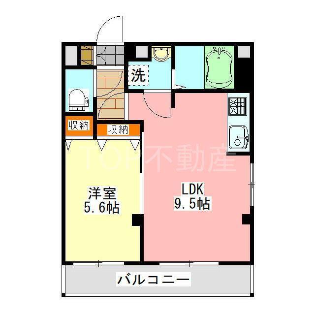 コネクトパークヒルズ稲毛海岸(1LDK/5階)の間取り写真