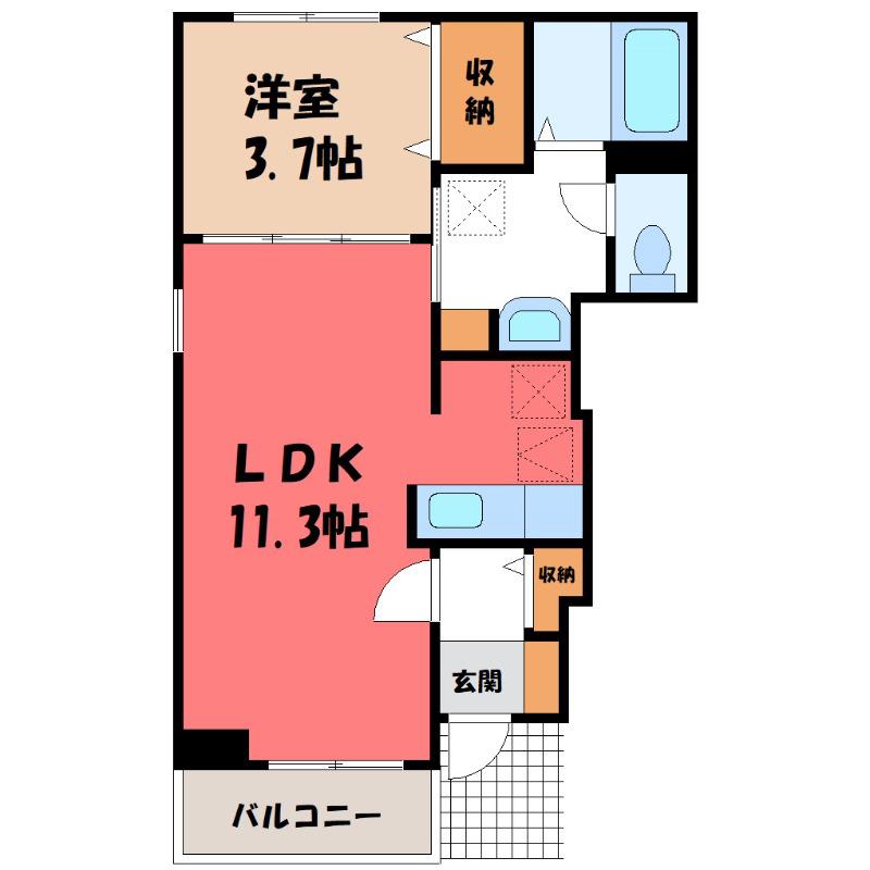 レガーロ(1LDK/1階)の間取り写真