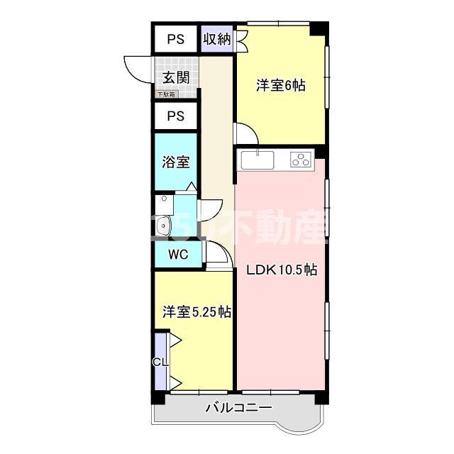 ラティーナ岐阜(2LDK/6階)の間取り写真