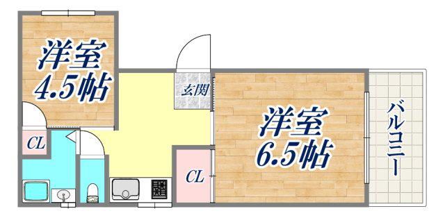 ブランキューブ大塚(2DK/3階)の間取り写真