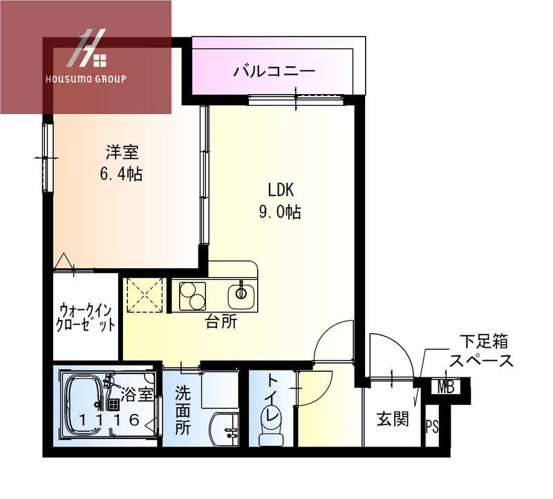 フジパレス吉田ノース(1LDK/1階)の間取り写真
