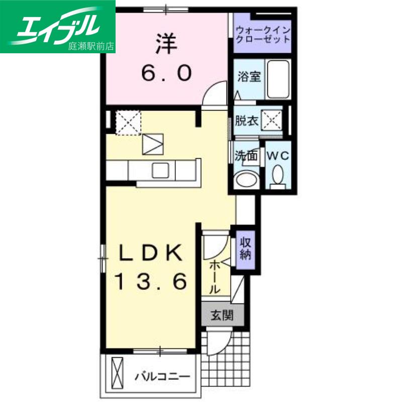 ウインダムヒルズII A(1LDK/1階)の間取り写真