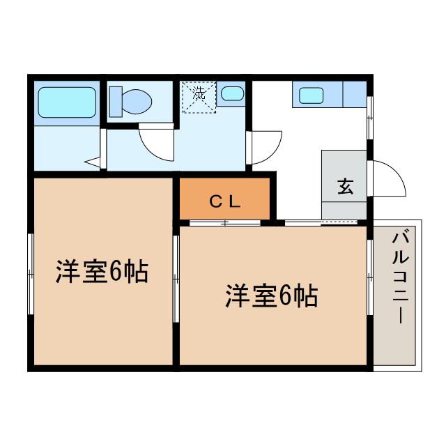 パナハイツ寿(2K/1階)の間取り写真