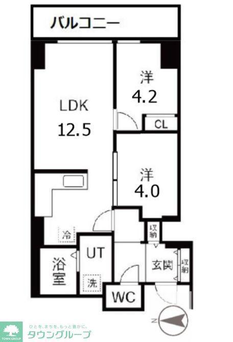 シティコート目黒4号棟 4(2LDK/7階)の間取り写真