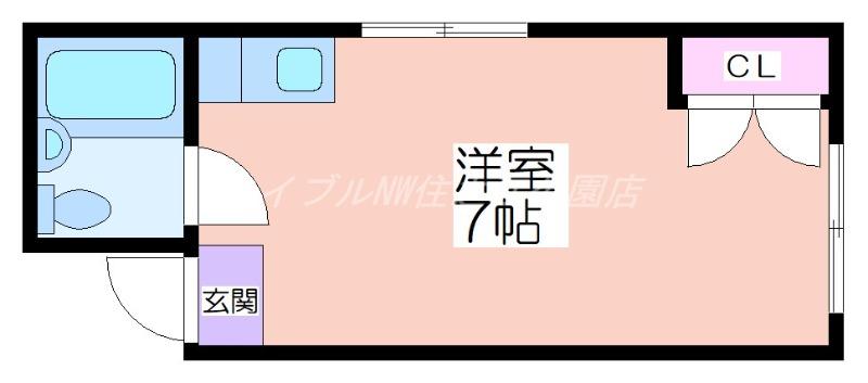 エスオーハイツ(ワンルーム/2階)の間取り写真