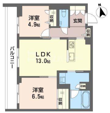 クレスティーク(2LDK/2階)の間取り写真