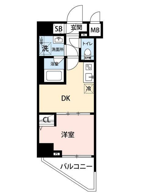 マイナビSTAY新宿早稲田(1DK/2階)の間取り写真