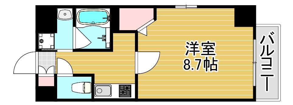 メルシー・ティー(1K/4階)の間取り写真
