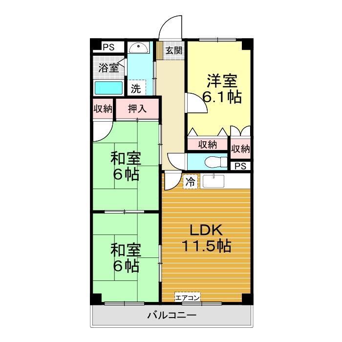 アビタシオンイモト(3LDK/5階)の間取り写真