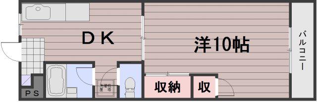 ラピーヌ福島(1DK/3階)の間取り写真