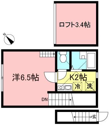 ドムス代田橋(1K/1階)の間取り写真