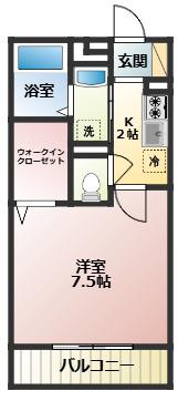 UN VILLAGE DE KISHIYUアンビラージュドゥキシュー(1K/2階)の間取り写真