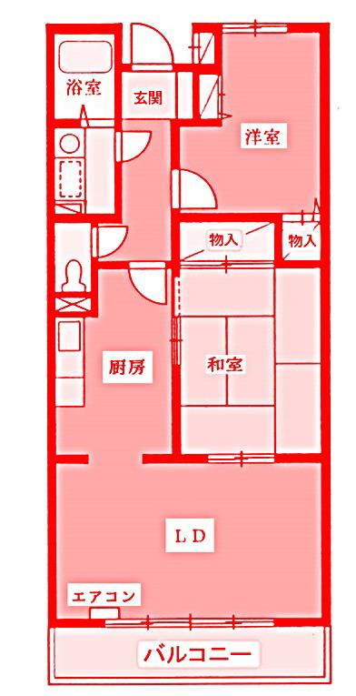 プレミオ横浜(2LDK/1階)の間取り写真