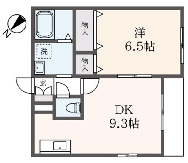 フォルチェ神宮前(1DK/1階)の間取り写真