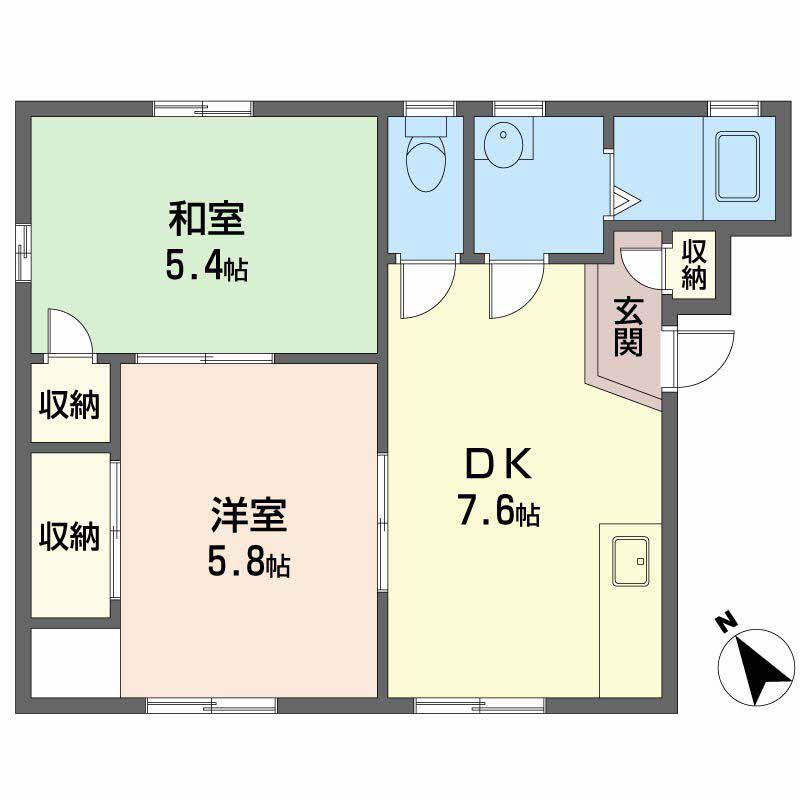 フレグランスマニス(2DK/1階)の間取り写真