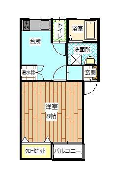 ＪＲ奥羽本線 天童駅 徒歩20分 2階建 築21年(1DK/1階)の間取り写真