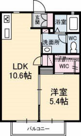 ミラベル大町東(1LDK/1階)の間取り写真